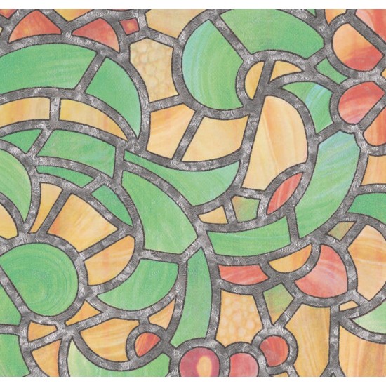 Folie Lenco deco mosaik grøn-gul 45cmx2m Folie Lenco deco mosaik grøn-gul 45cmx2m