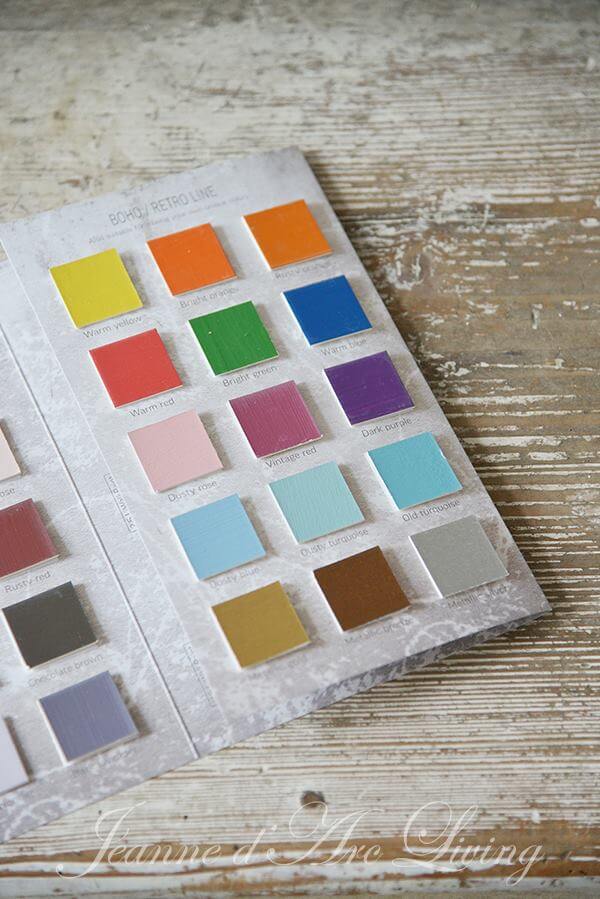 Det nye farvekort med de flotte nye industri farver i kalk maling