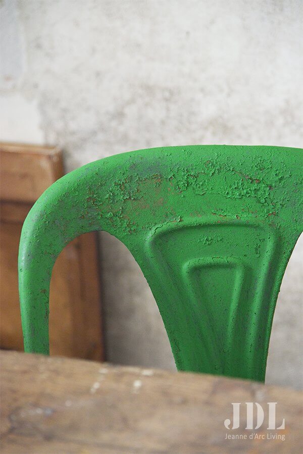 Metal stol med Bright Green Kalkmaling