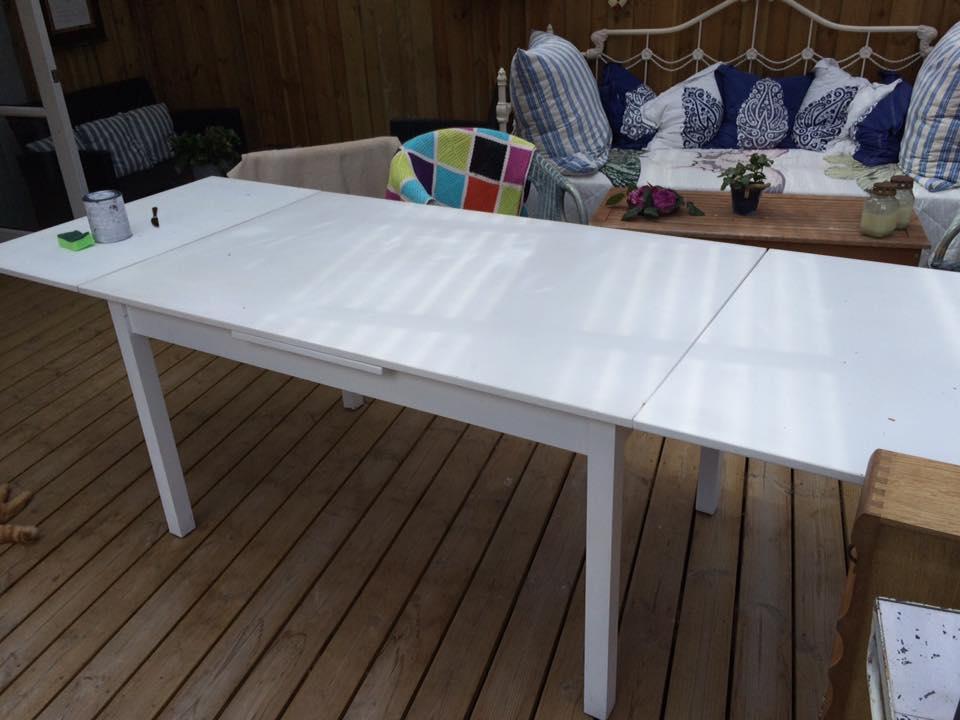 få hver for sig længde Bord malet med vintage paint french grey