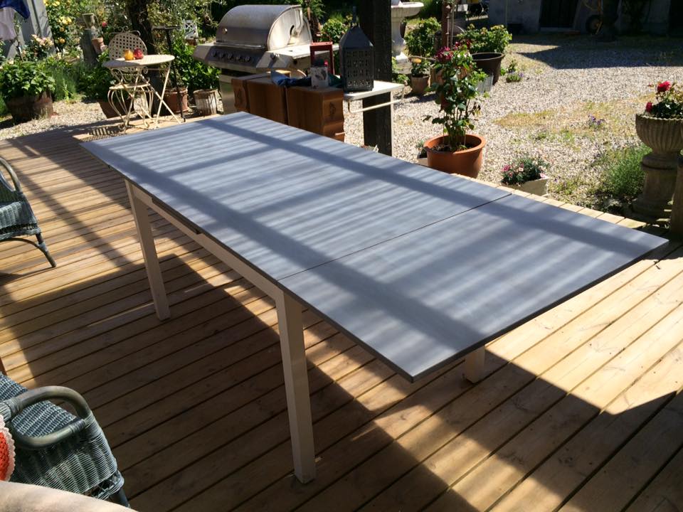 få hver for sig længde Bord malet med vintage paint french grey