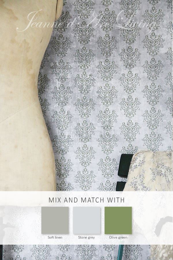 Soft Linen - Stone Grey - Olive Green